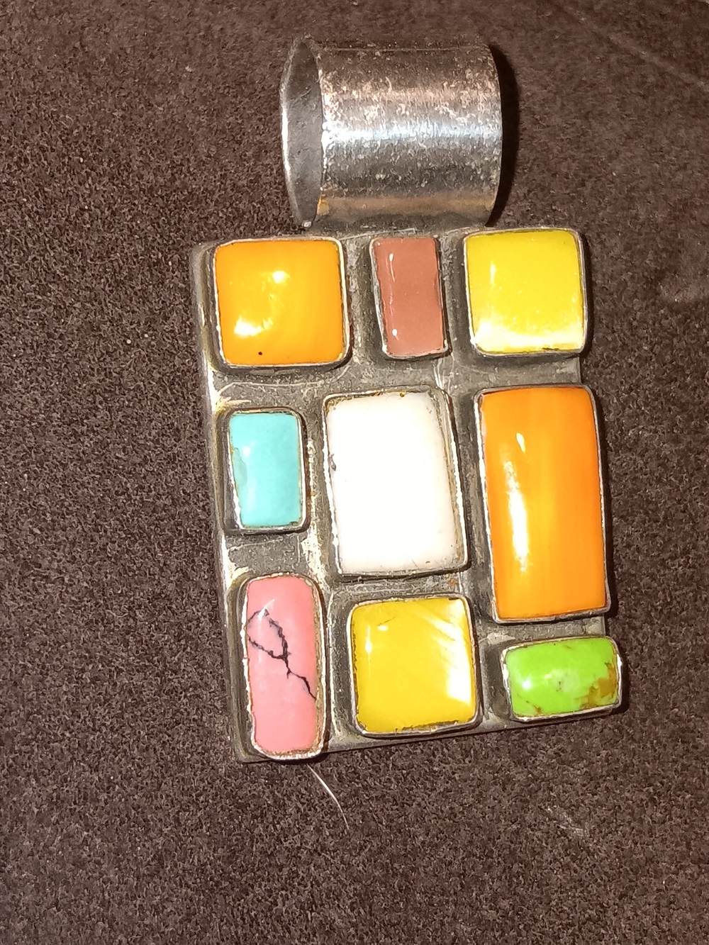 Color-Block Multistone Pendant Necklace